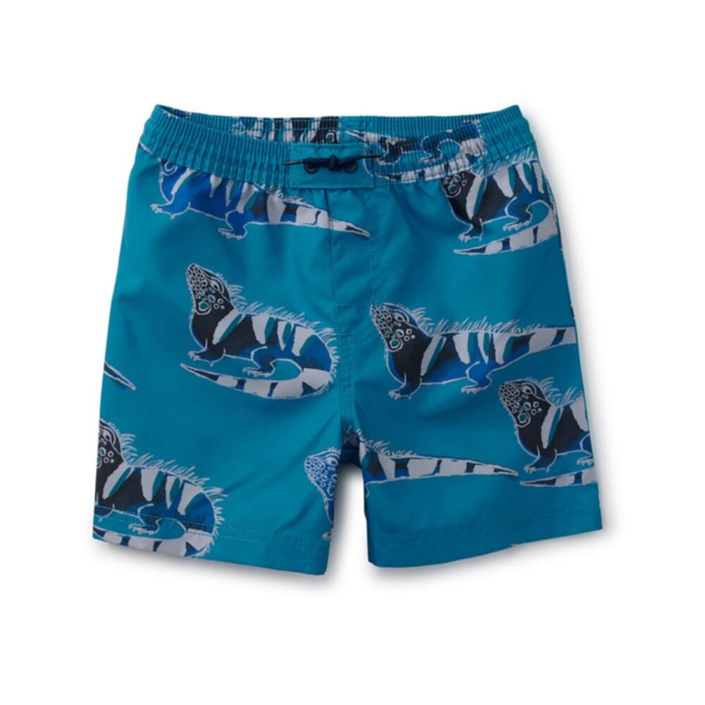 Tea Collection NWT Mid-Length Swim Trunks. Iguanas. Size 3